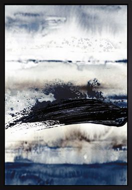 queence Leinwandbild Abstrakt Weiß, Abstrakt, mit einem Schattenfugenrahmen veredelt