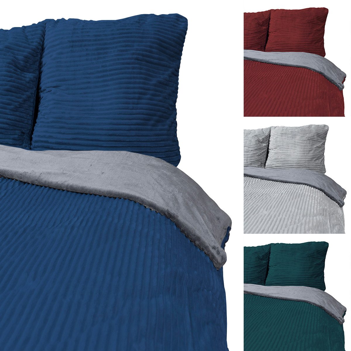 Visaggio Bettwäsche Teddyplüsch Winter Bettbezug Cord günstig online kaufen
