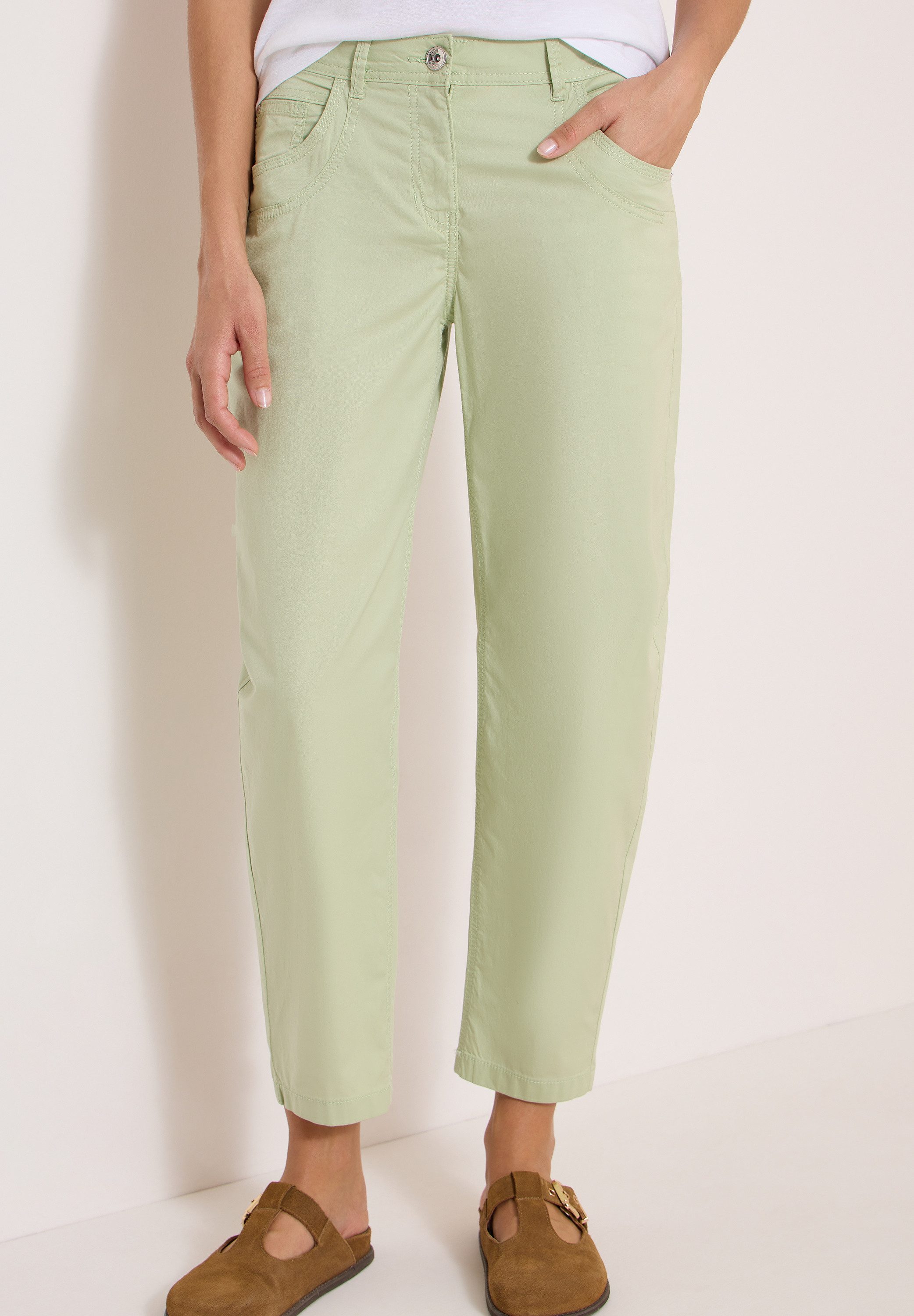 CECIL Stoffhose Style Scarlett Barrel Leg Hose in Papertouch Qualität und mit Stretch