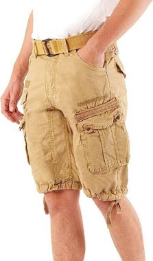 Geographical Norway Cargoshorts Herren kurze Hose Brpanoramique Neu Beige (Packung, 1-tlg) Mit Gürtel