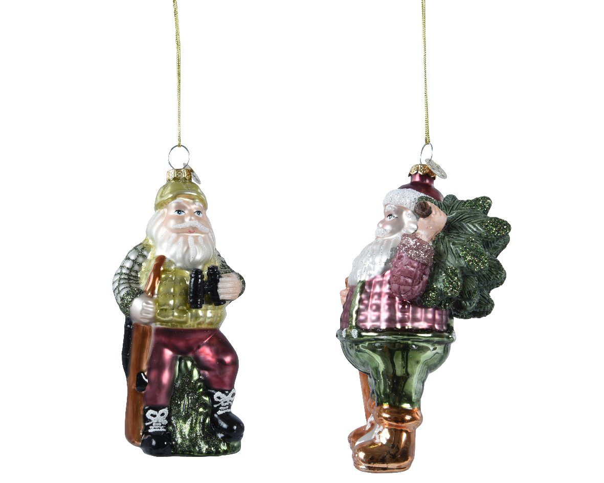 Decoris season decorations Weihnachtsmann 1 Christbaumschmuck, sortiert - Glas Christbaumschmuck Stück Bunt 13cm