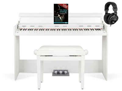 FunKey Digitalpiano »DP-1088 Digitalpiano - Schlankes Keyboard im Digitalpiano-Design - 88 anschlagdynamische Keyboard-Tasten, 128-fach polyphon - 20 Sounds - Twinova-, Split- und Dual-Funktion«, (Spar-Set, Inkl. Pianobank, Kopfhörer und Noten)