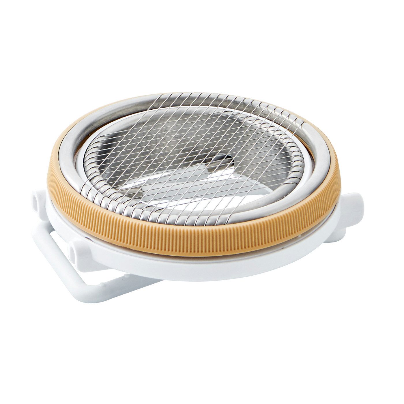 Betty Bossi Kartoffelreibe Kartoffel-Blitz Premium Kartoffelpresse Rösti Kartoffelschneider, Kunststoff, 12cm Durchmesser, BPA-frei, ausklappbare Bügel, Antirutsch-Material