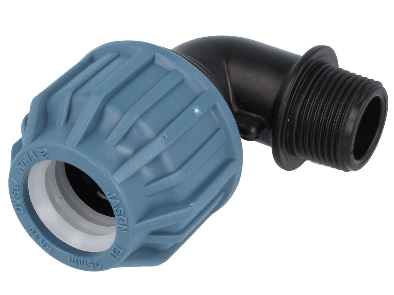 Mega Group Rohrverbinder PP-Klemmverbinder 90° Winkel mit AG - für PE-Rohr - DVGW zugelassen