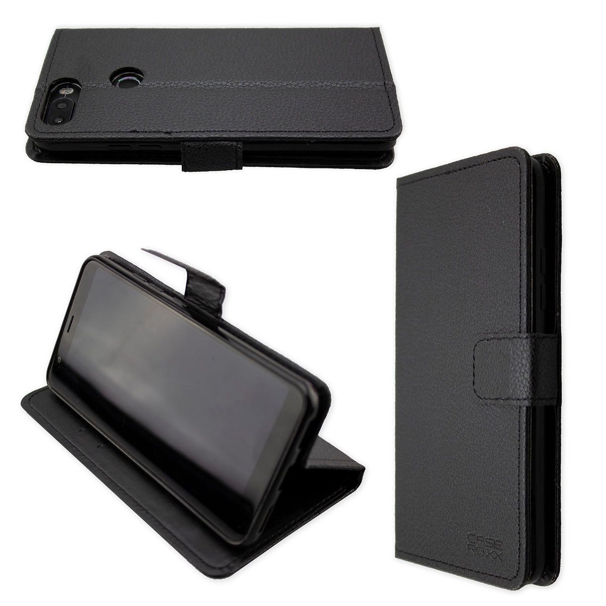 caseroxx Handytasche caseroxx Handytasche Bookstyle-Case für Gigaset GS370, schwarz (Einzelartikel, 1-tlg., Bookstyle-Case), mit Kreditkartenfächern