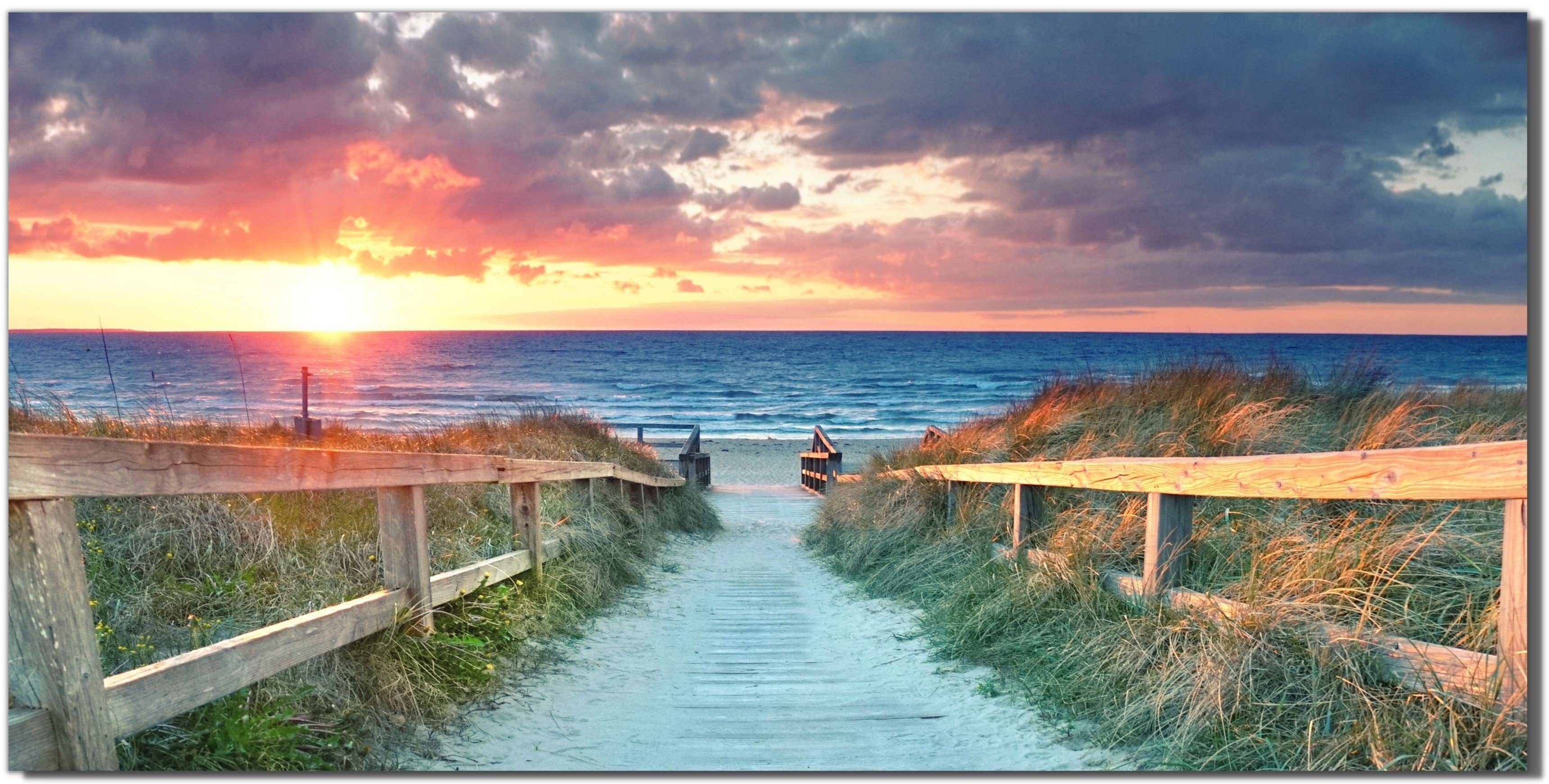 Victor (Zenith) Leinwandbild Ostsee Weg zum Strand, Landschaften, in 30x60  cm, Wandbild Leinwand Landschaften Meer