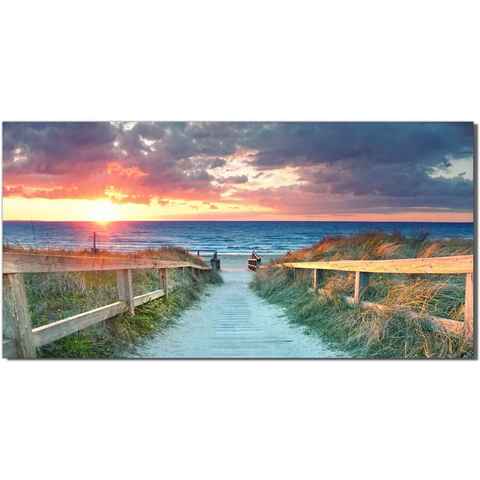 Victor (Zenith) Leinwandbild Leinwandbild \"Ostsee Weg zum Strand\" - Größe: 30 x 60 cm, Landschaften, in 30x60 cm, Wandbild Leinwand Landschaften Meer