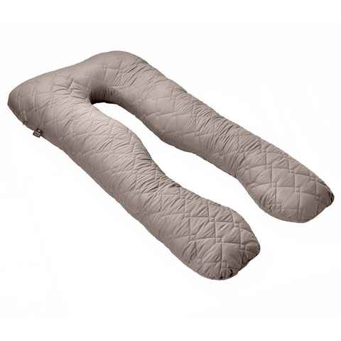 SEI Design Seitenschläferkissen Bodypillow - Körperkissen taupe, 1-tlg., Schwangerschaftskissen gesteppt, 2x Reißverschluss