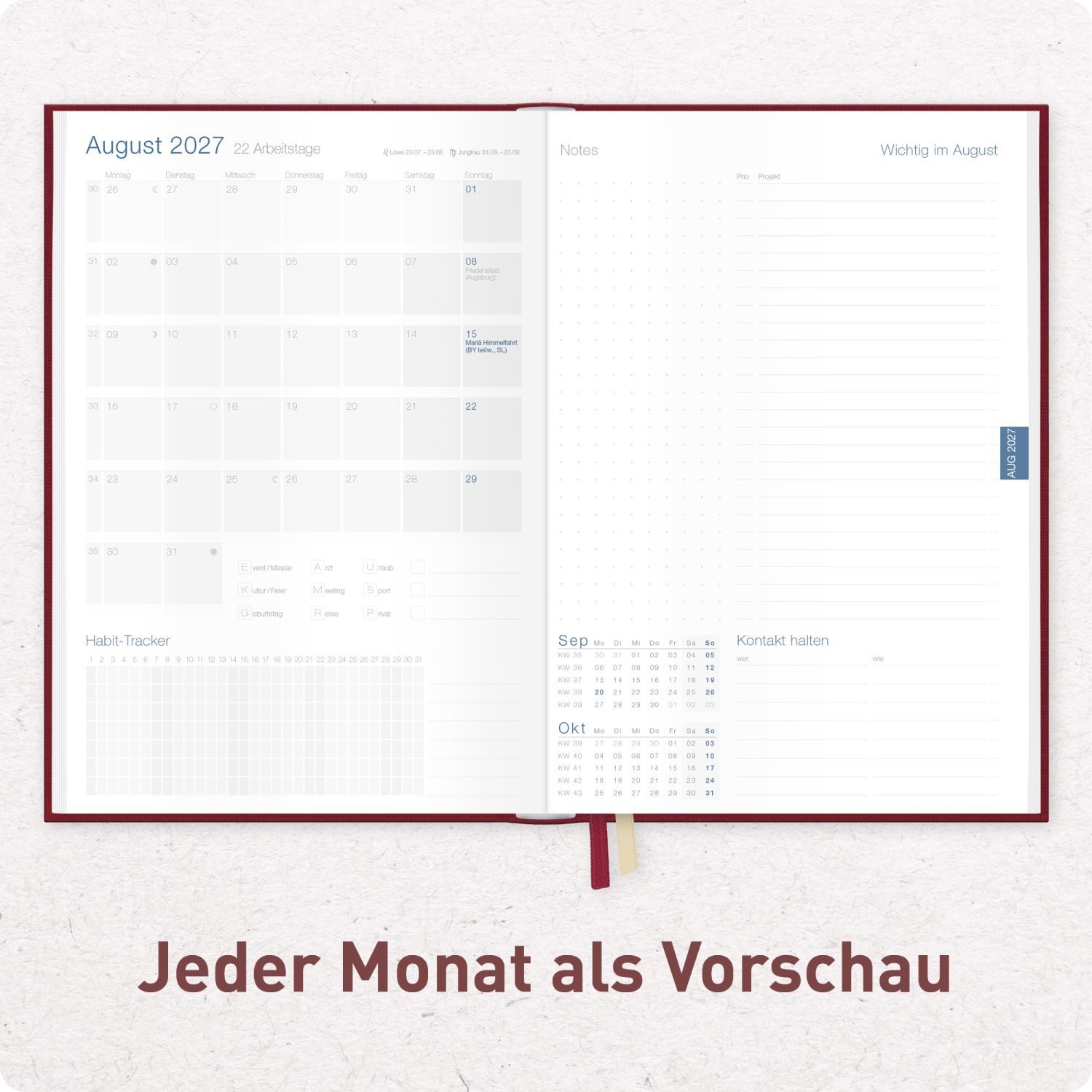 Häfft Terminkalender Business-Timer 2026/2027 / 17 Monate / A5 – Bild 5 von 5