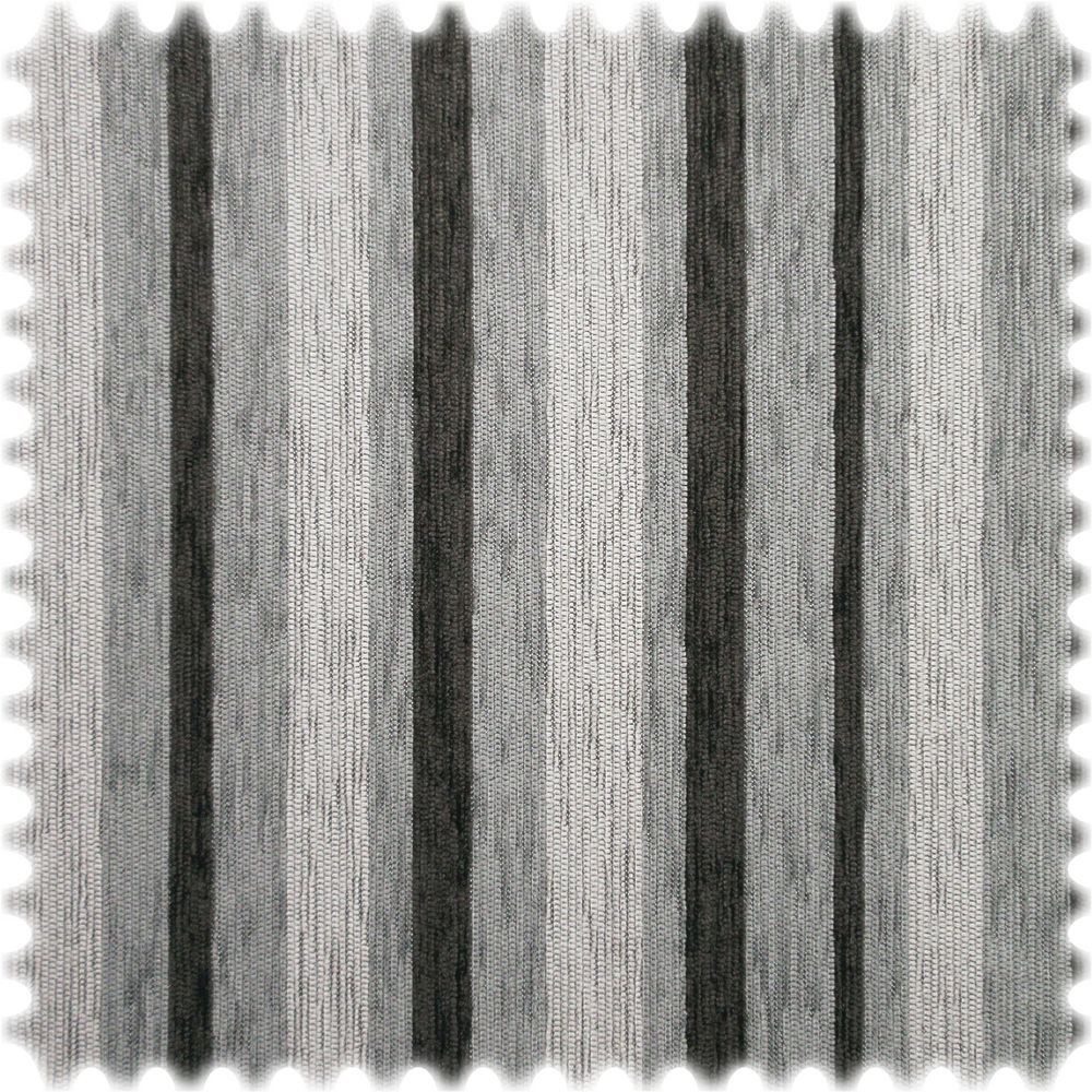 Heiro Stoff Chenille Möbelstoff Madrid Anthrazit / Weiss, Meterware - Breite:140 cm