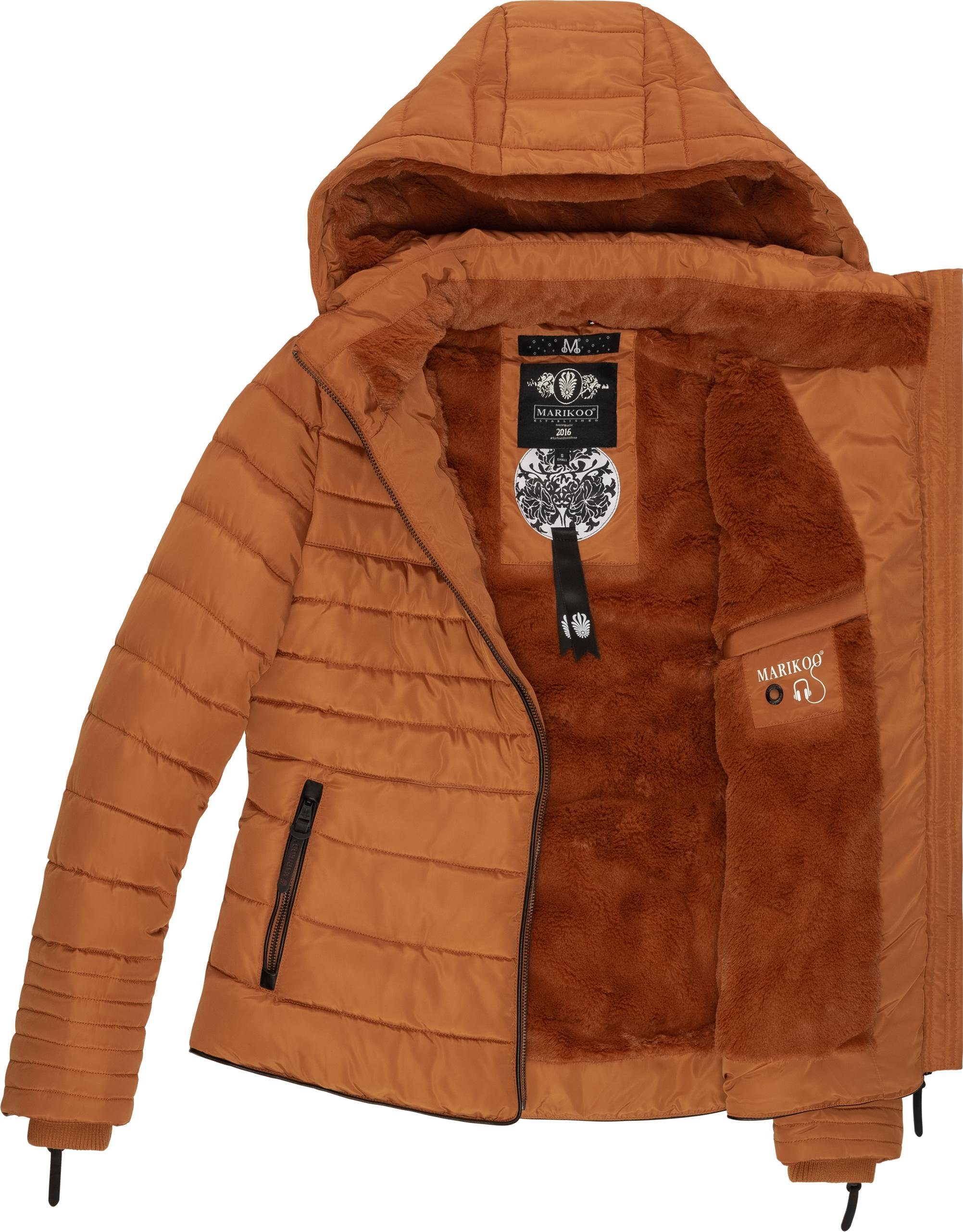 Marikoo Winterjacke Amber stylische Steppjacke mit Teddyfutter