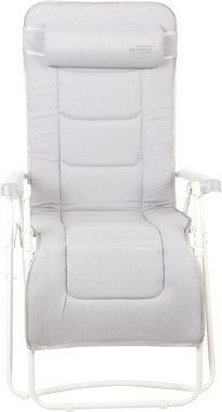 Westfield Gartenliege Relaxliege 509029 Liegestuhl Sonnenliege XL Relaxsessel weiß, Relaxsessel mit Kopfkissen, stufenlos verstellbar, klappbar, 140 kg Tragkraft, Camping