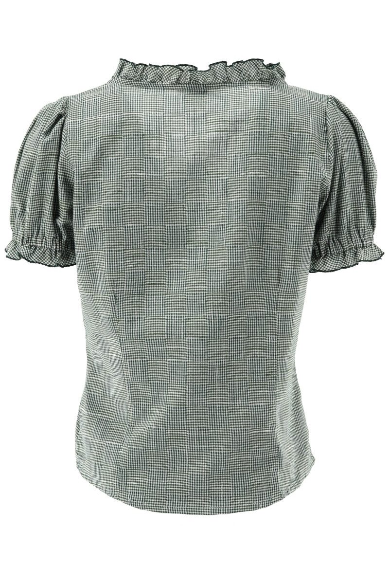 Orbis Textil GmbH & Co. KG Trachtenbluse Trachtenbluse - DARLINA - jeans, mittelrot, trachtengrün