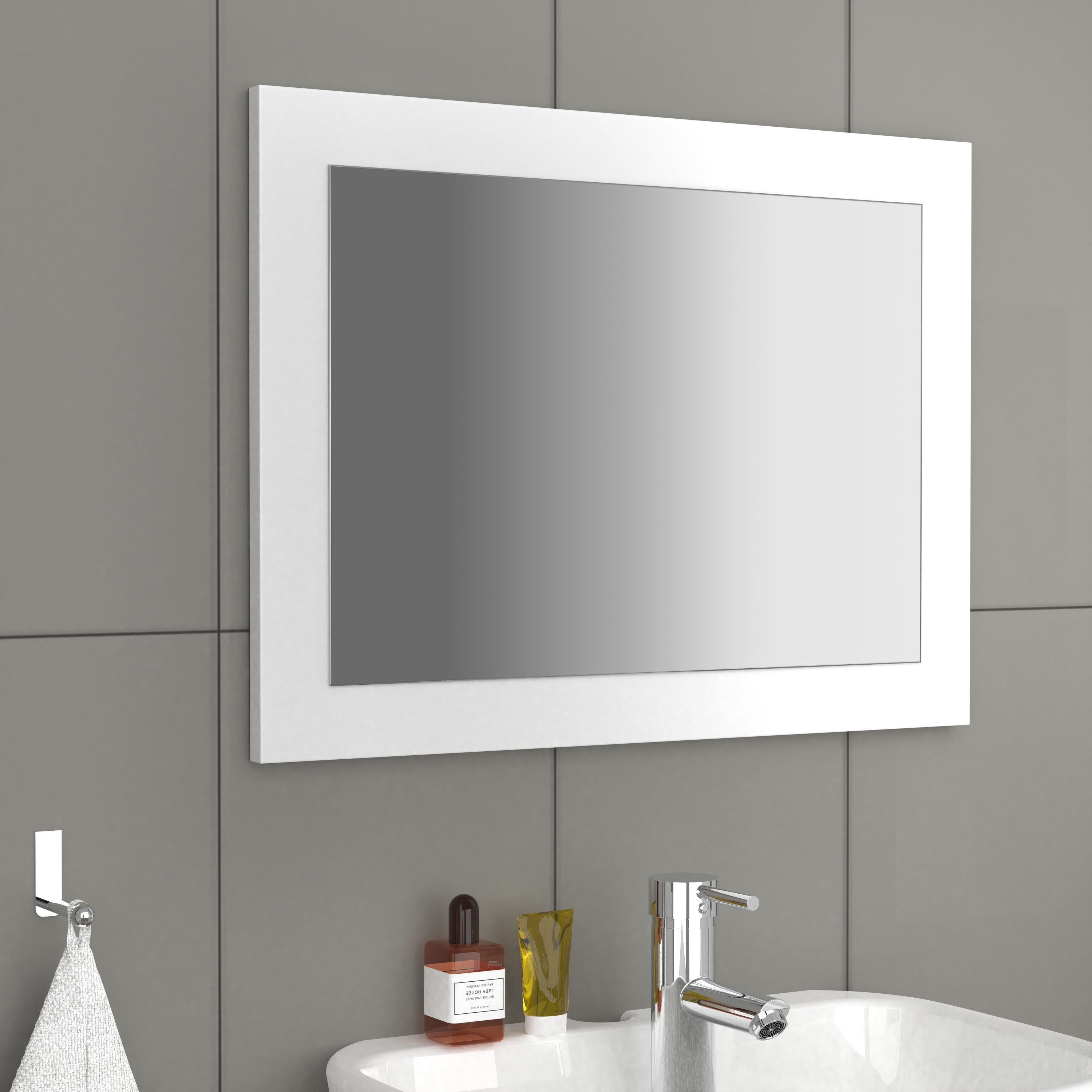 VCM Badspiegel Malira Badschrank B. 60 x T. 2 x H. 45 cm, ohne Türen, Wandmontage im Badezimmer, pflegeleicht – Bild 2 von 3