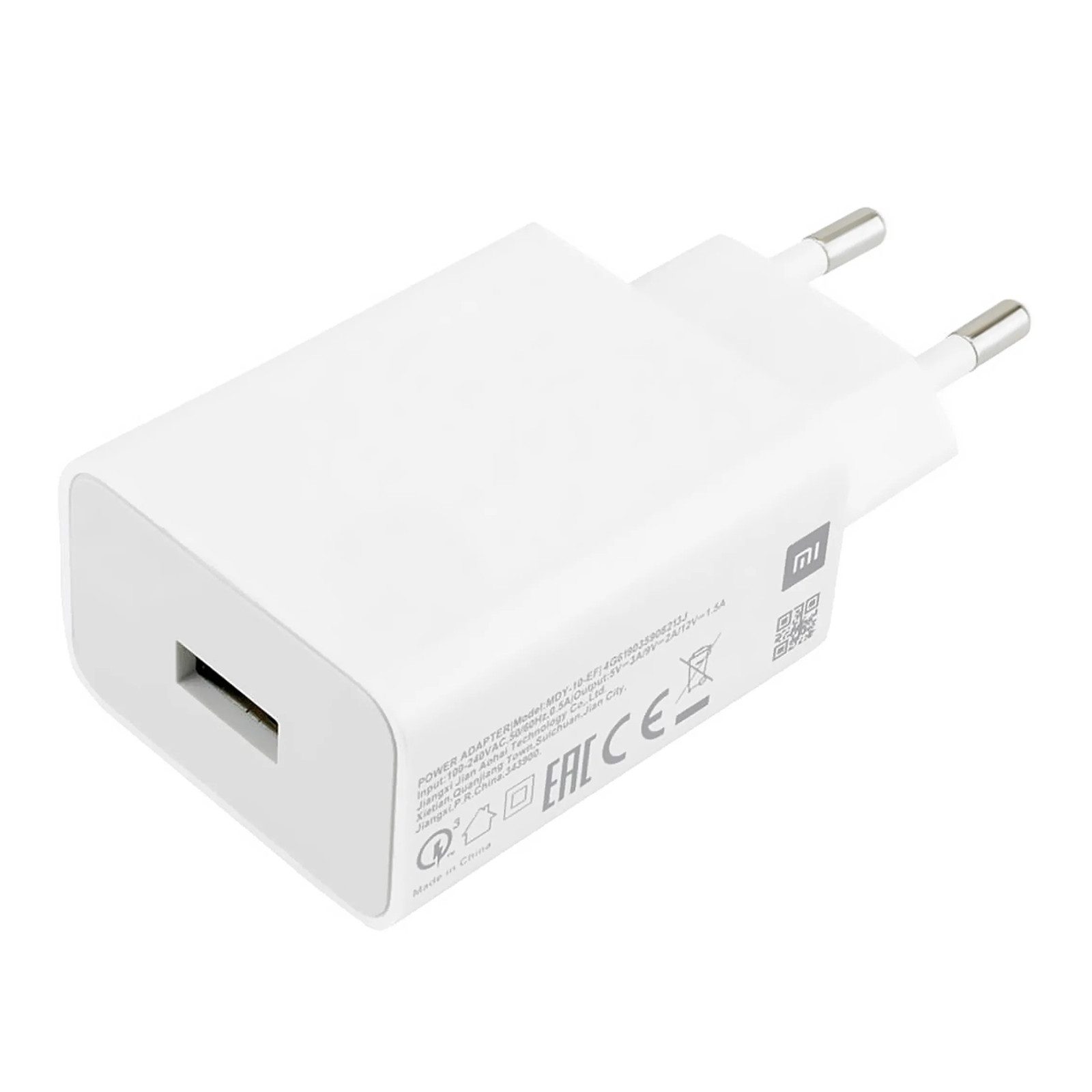 Xiaomi Ladegerät MDY-10-EW, Smartphone-Ladegerät (Netzteil 18 Watt, Weiß, Schnelladefunktion, USB Typ-A Stecker)