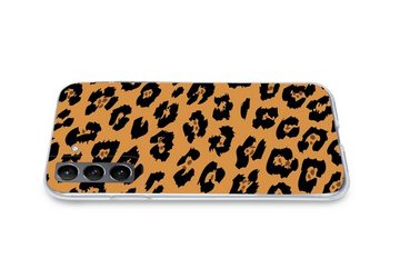 MuchoWow Handyhülle Pantherdruck - Orange - Schwarz, Phone Case, Handyhülle Samsung Galaxy S21, Silikon, Schutzhülle