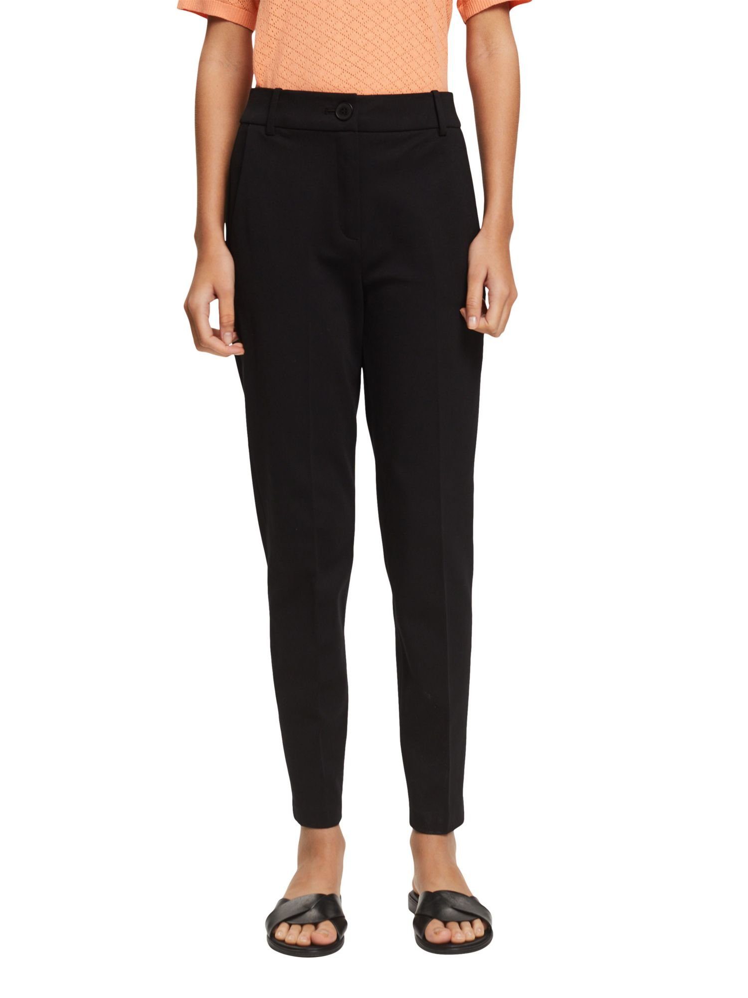 Esprit Collection Stretch-Hose SPORTY PUNTO & Match BLACK Tapered Pants Mix