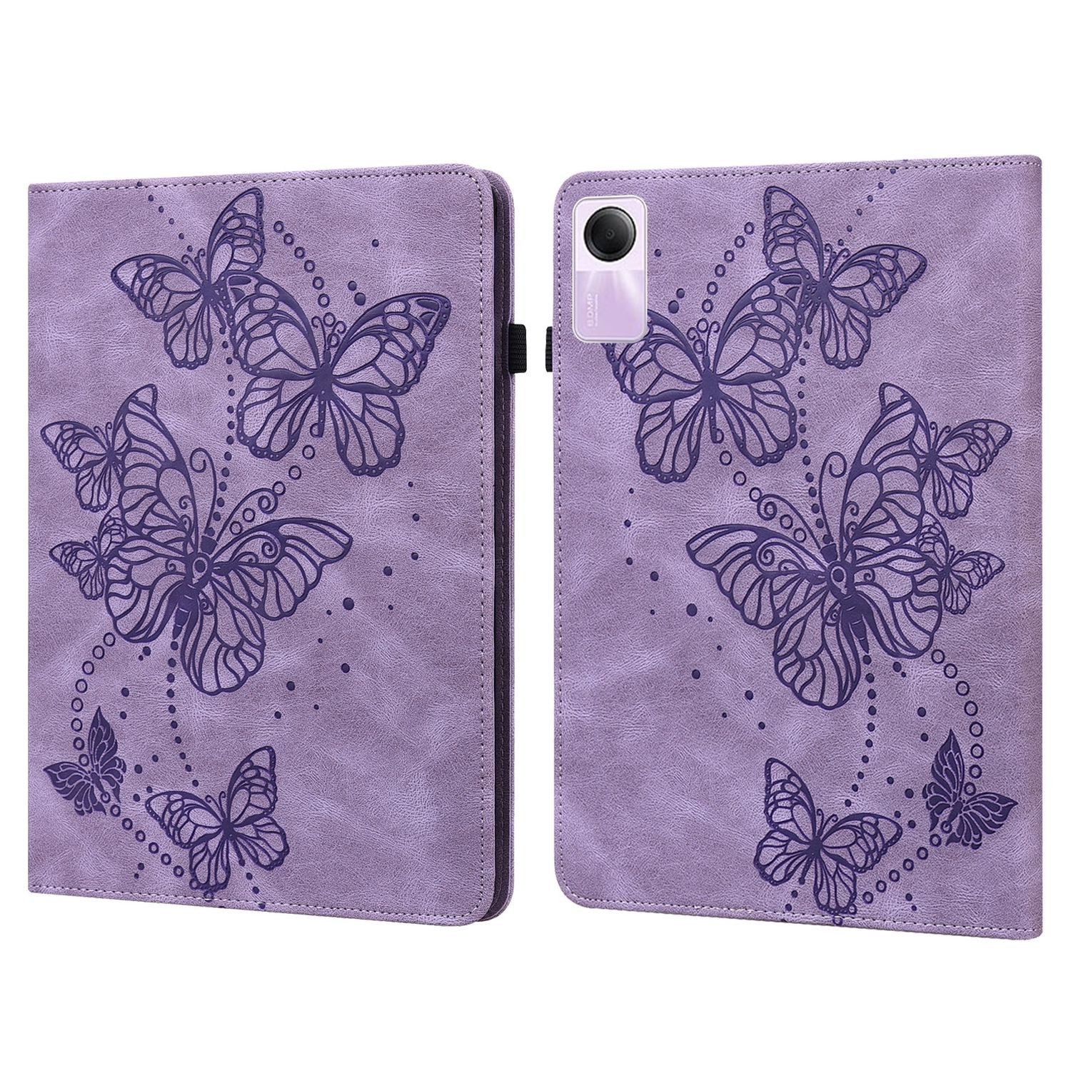 Wigento Tablet-Hülle Kunstleder Tasche Schmetterling für Xiaomi Redmi Pad 2 / SE 11 Zoll
