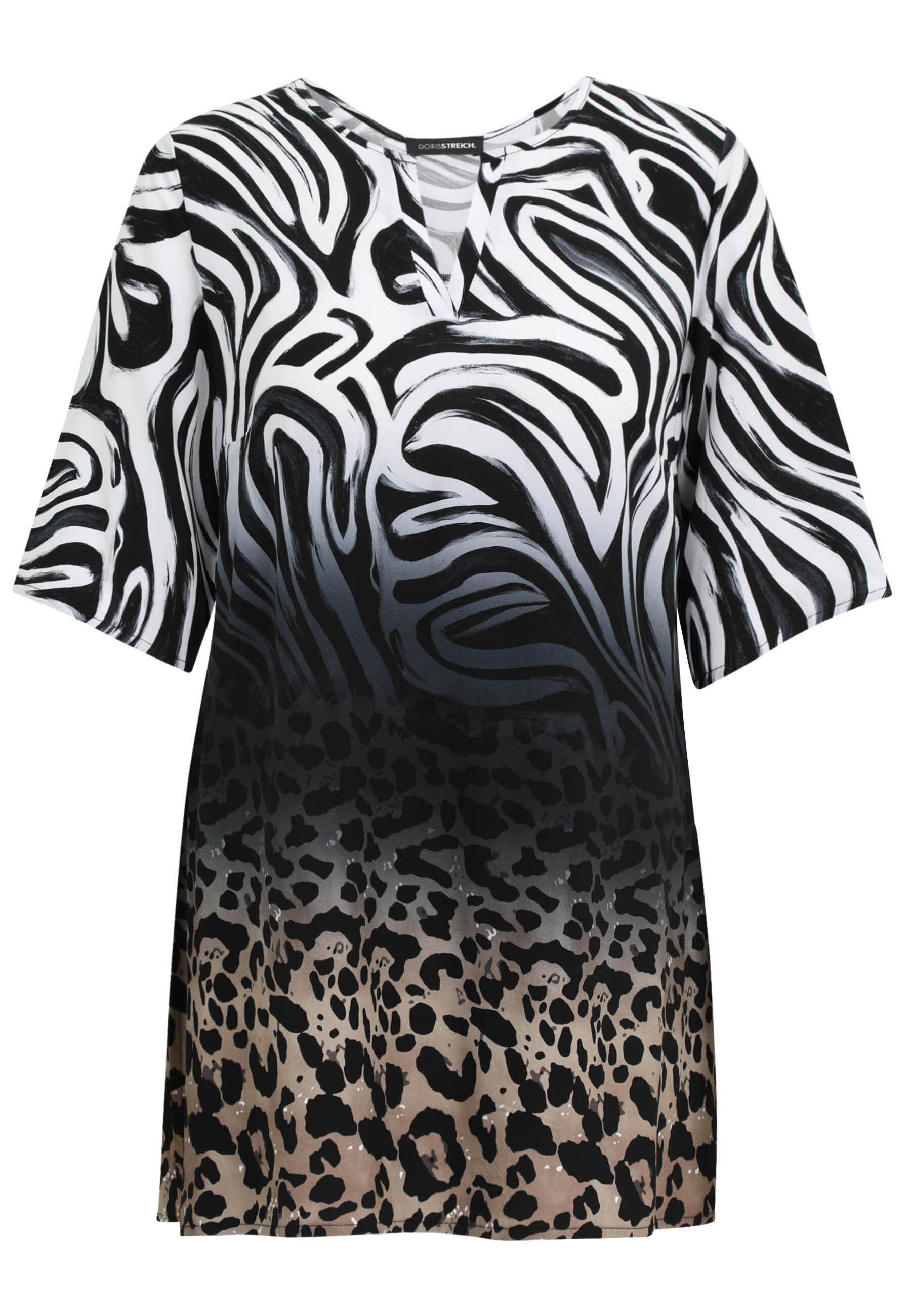 Doris Streich Kurzarmbluse (1-tlg) mit animalprint