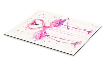 Posterlounge Alu-Dibond-Druck Sillier Than Sally, Flamingo-Liebe, Kinderzimmer Kindermotive