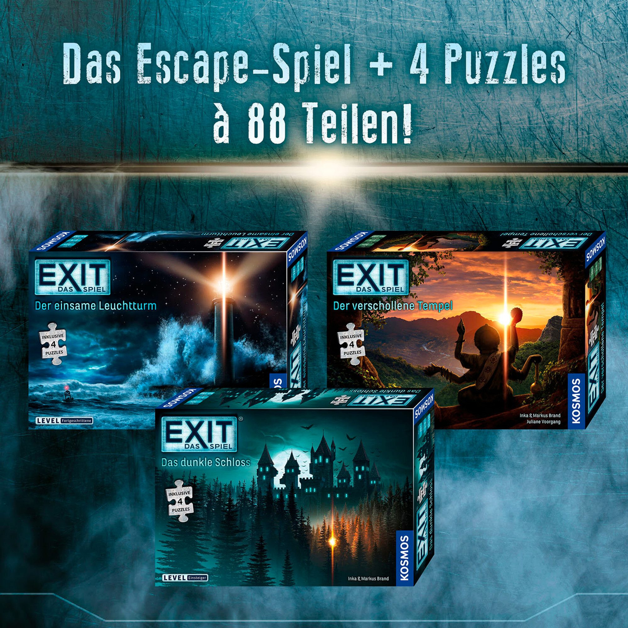 Kosmos Spiel Kosmos EXIT - Das Spiel + Puzzle - Der verschollene Tempel, Partyspiel, Familienspiel, Partyspiel