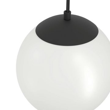EGLO Hängeleuchte RONDO 3, ohne Leuchtmittel, Pendellampe, Esszimmerlampe aus schwarzem Metall und weißem Glas, E27