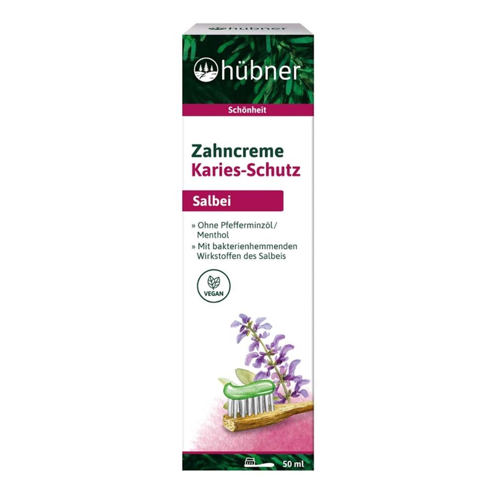 hübner Zahnpasta Zahncreme Karies-Schutz - Salbei 50ml 3er Pack