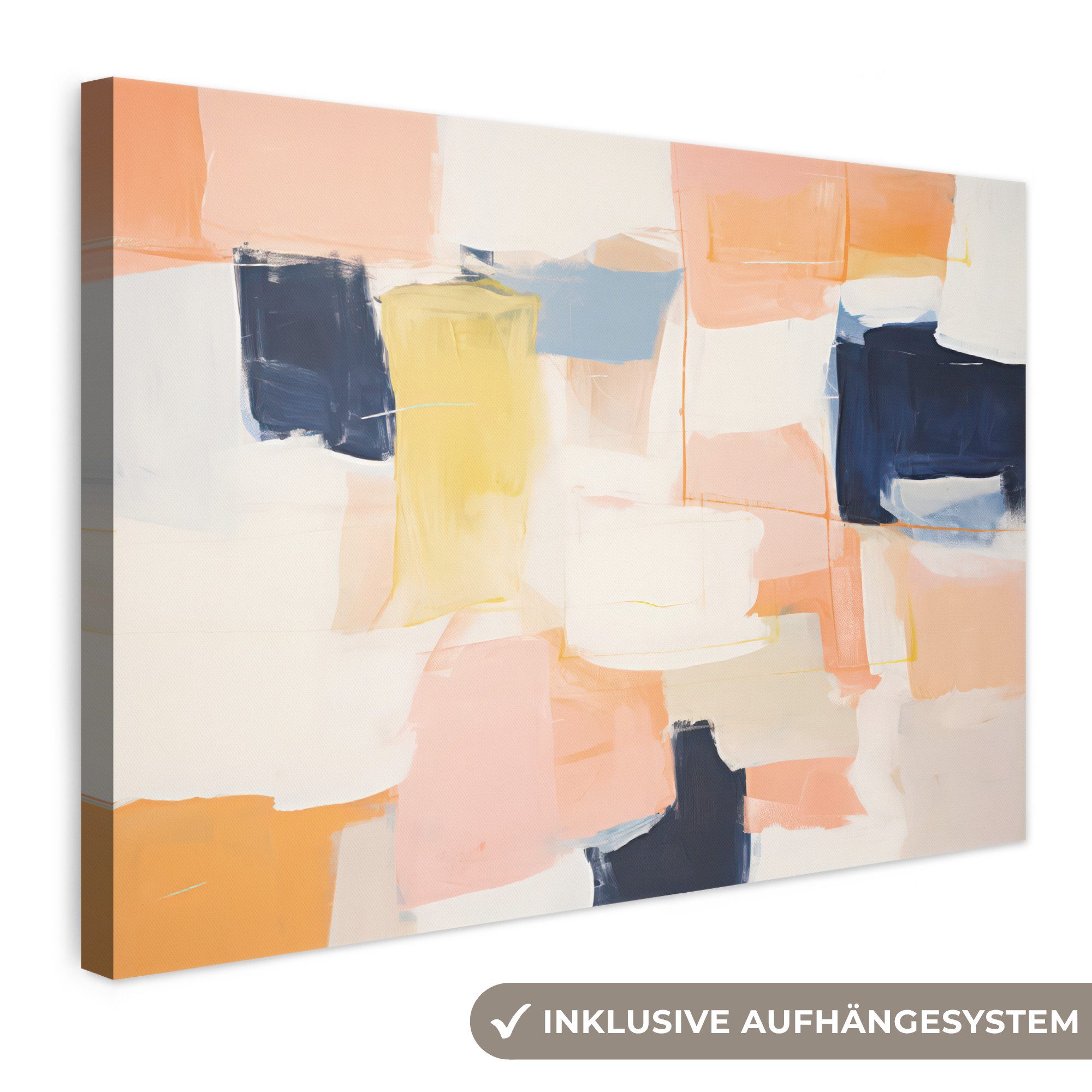 OneMillionCanvasses® Leinwandbild Kunst - Abstrakt - Rosa - Pastell, Fotodruck (1 St), Leinwand Bilder Klein, Wand Dekoration Aesthetic 30x20 cm