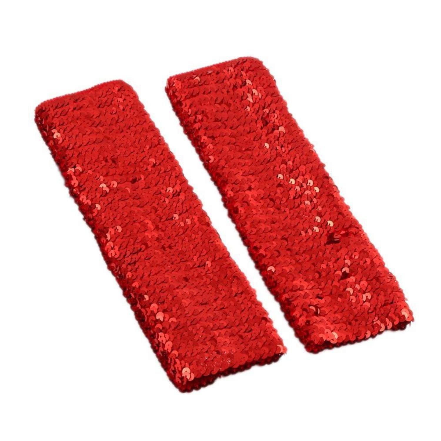 LuxusKollektion Abendhandschuhe Fingerlose Pailletten Handschuhe Rot (1-St)