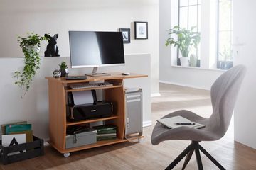 Wohnling Schreibtisch WL1.331 (Buche 90x71x50 cm mit Tastaturauszug Modern), Bürotisch Home Office, PC-Tisch mit Stauraum