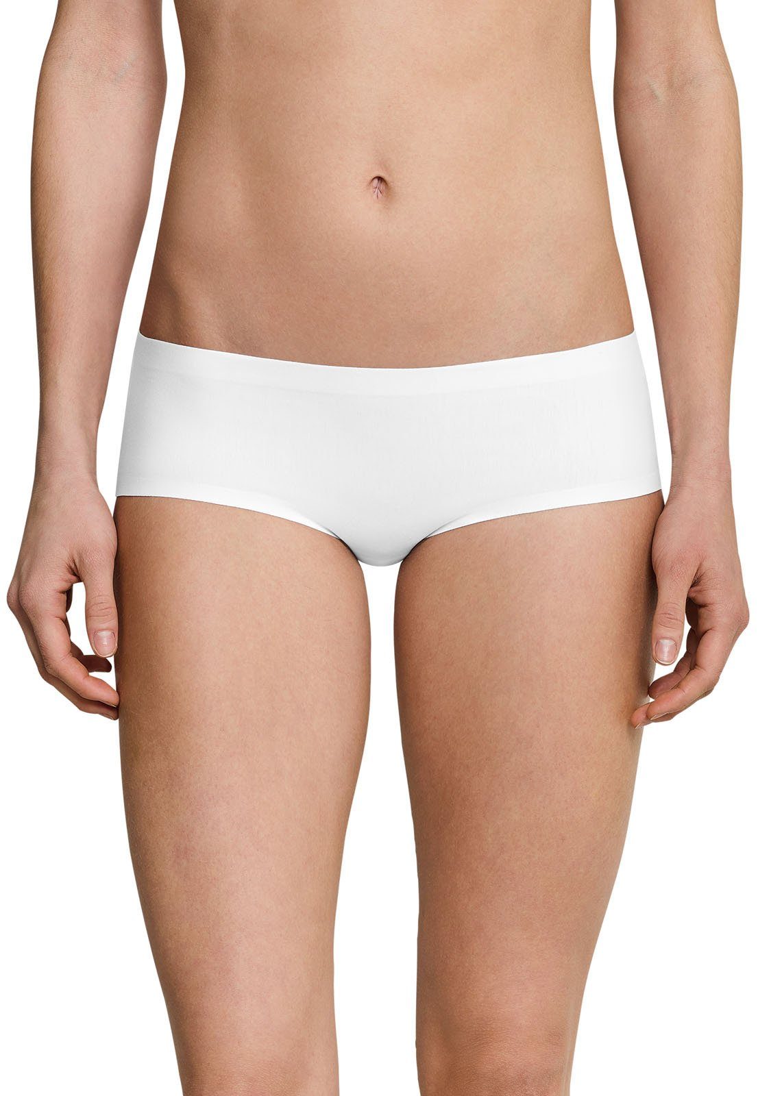 Schiesser Panty Damen Cotton, Invisible - 3er Schwarz/Weiß/Beige Nahtlos Pack Panty