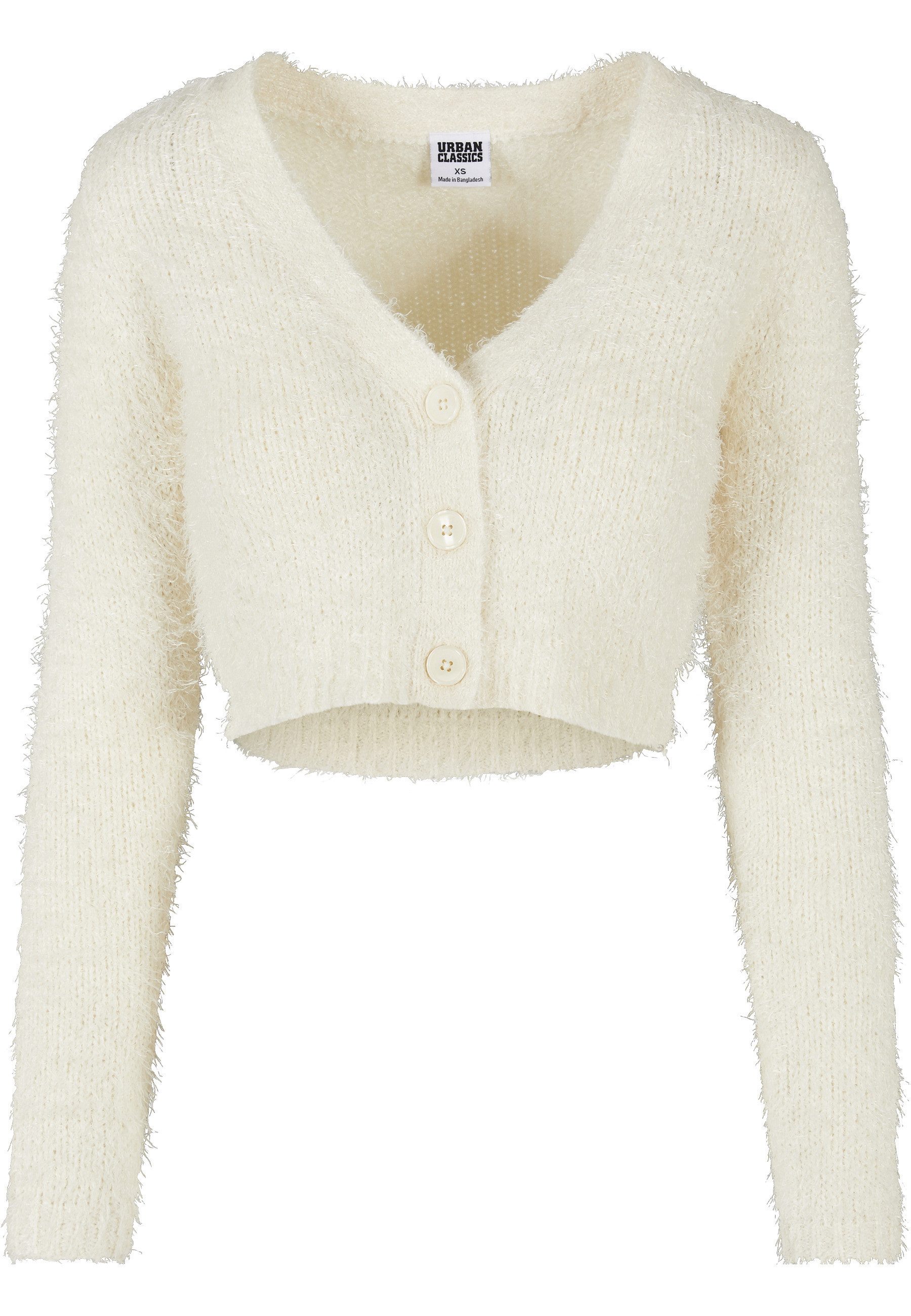 URBAN CLASSICS Strickjacke Urban Classics Damen Ladies Cropped Feather Cardigan (1-tlg)