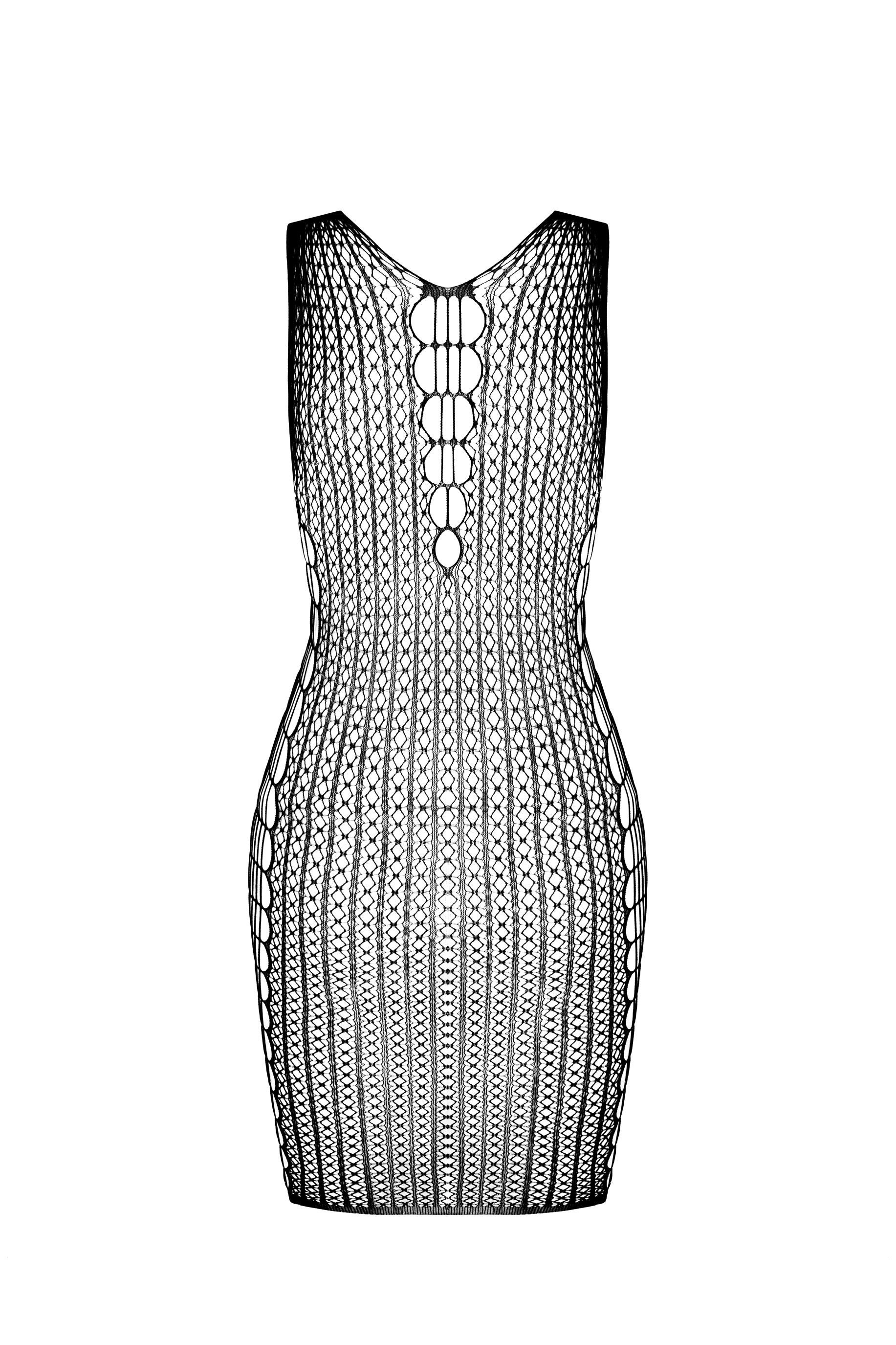 Passion Netzkleid Netzkleid in schwarz Minikleid transparent (1-tlg)