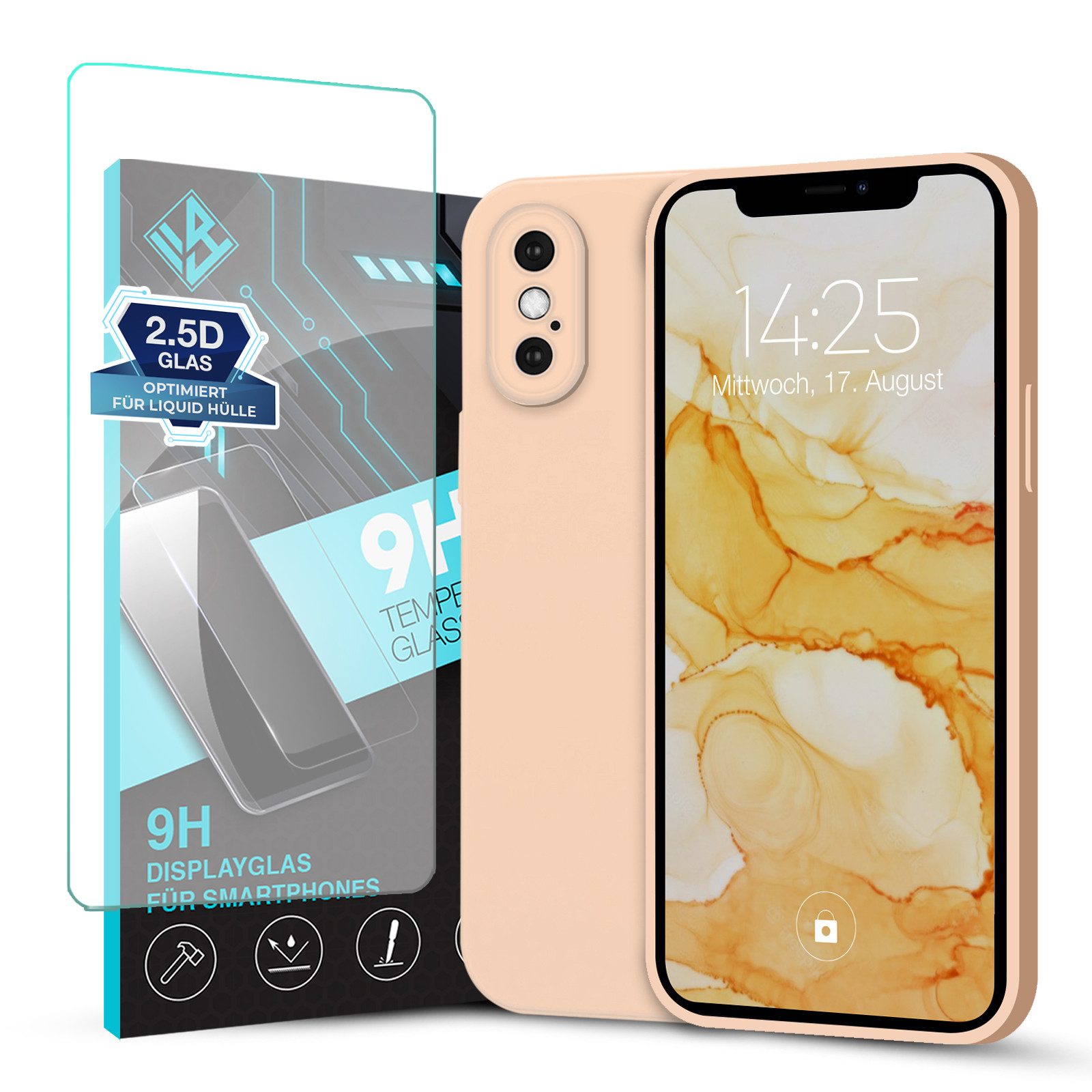 Tec-Expert Handyhülle SoftGrip Cover Hülle für Apple iPhone X, Handy Case Bumper integrierter Kameraschutz flexibel