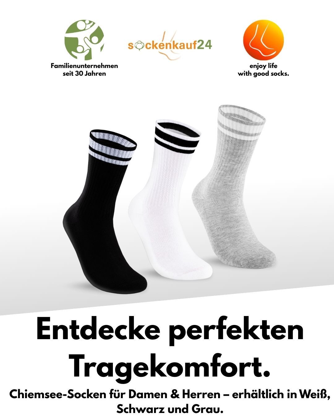 Chiemsee Tennissocken Sportsocken Damen und Herren 6 Paar Crew Socken elastischer Komfortbund und flache Zehennaht
