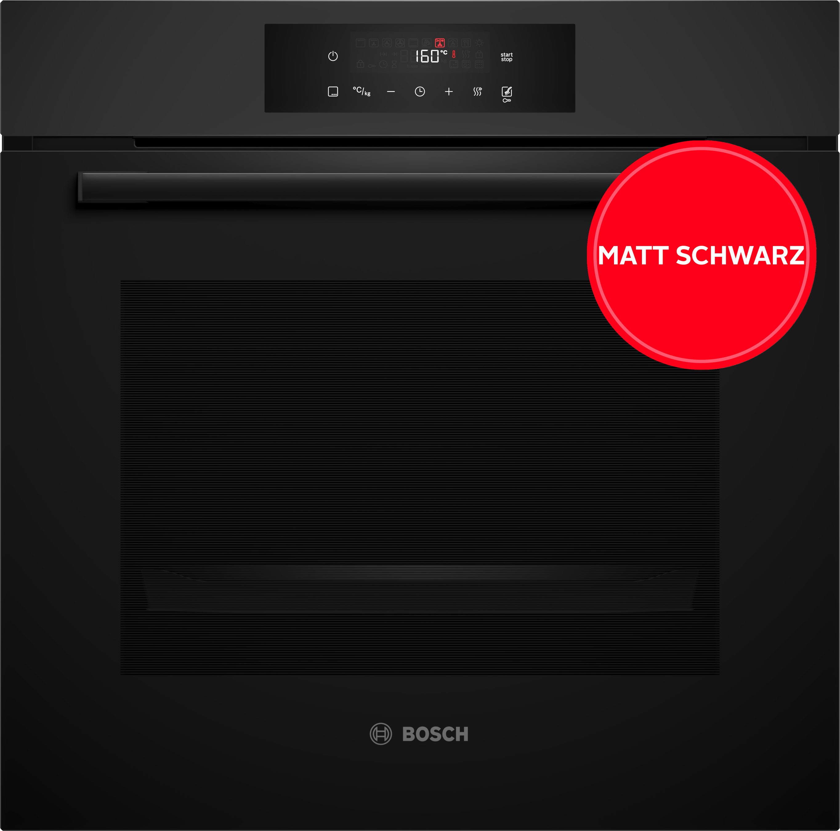 BOSCH Pyrolyse Backofen Serie 4 HBA572BM3, mit Teleskopauszug nachrüstbar, Mattes Design und Air Fry Funktion für perfekt frittierte Lebensmittel
