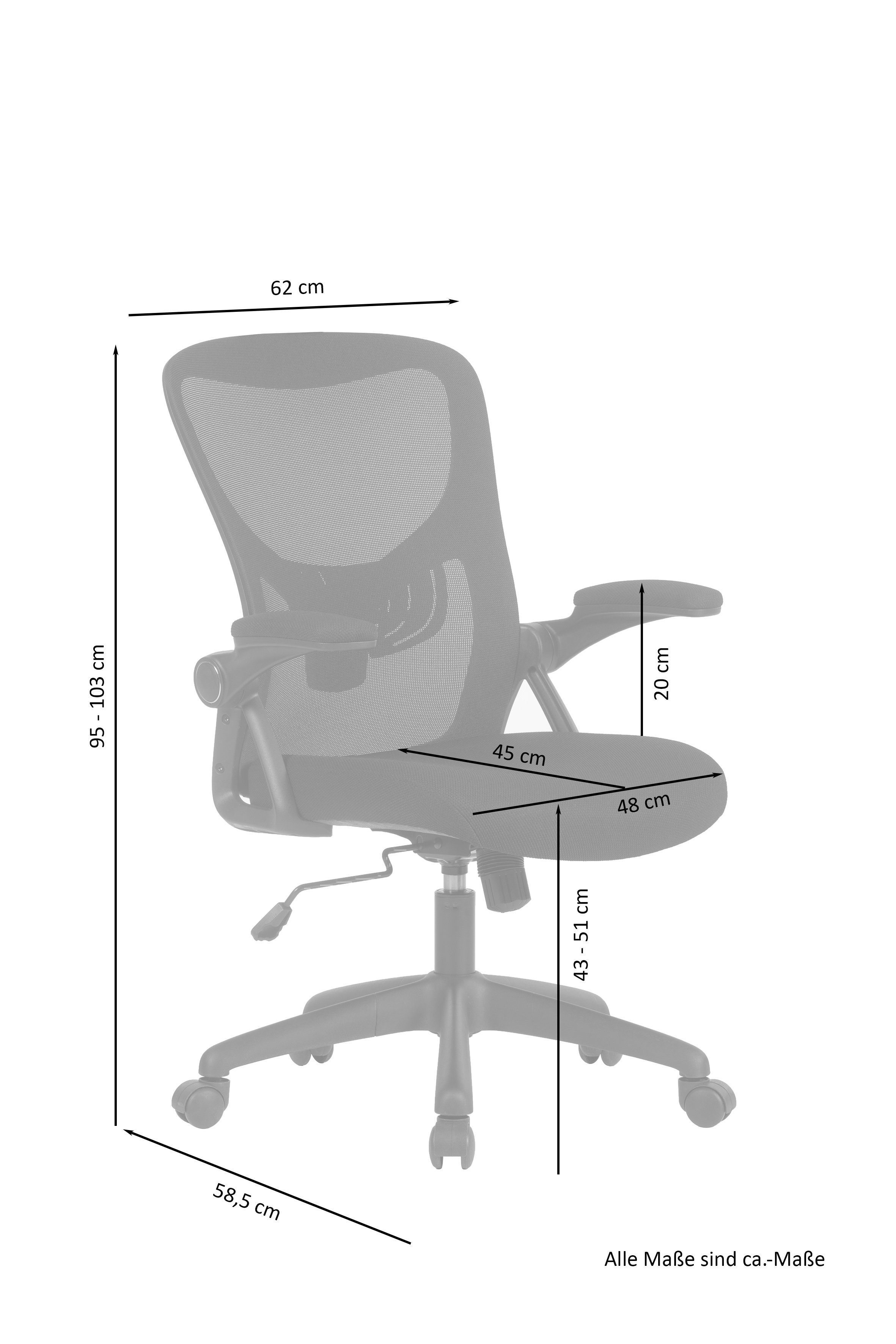 vielen Flex Bürostuhl (1 moderner byLIVING Drehstuhl Einstellungsmöglichkeiten St), mit
