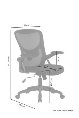 byLIVING Drehstuhl Flex (1 St), moderner Bürostuhl mit vielen Einstellungsmöglichkeiten