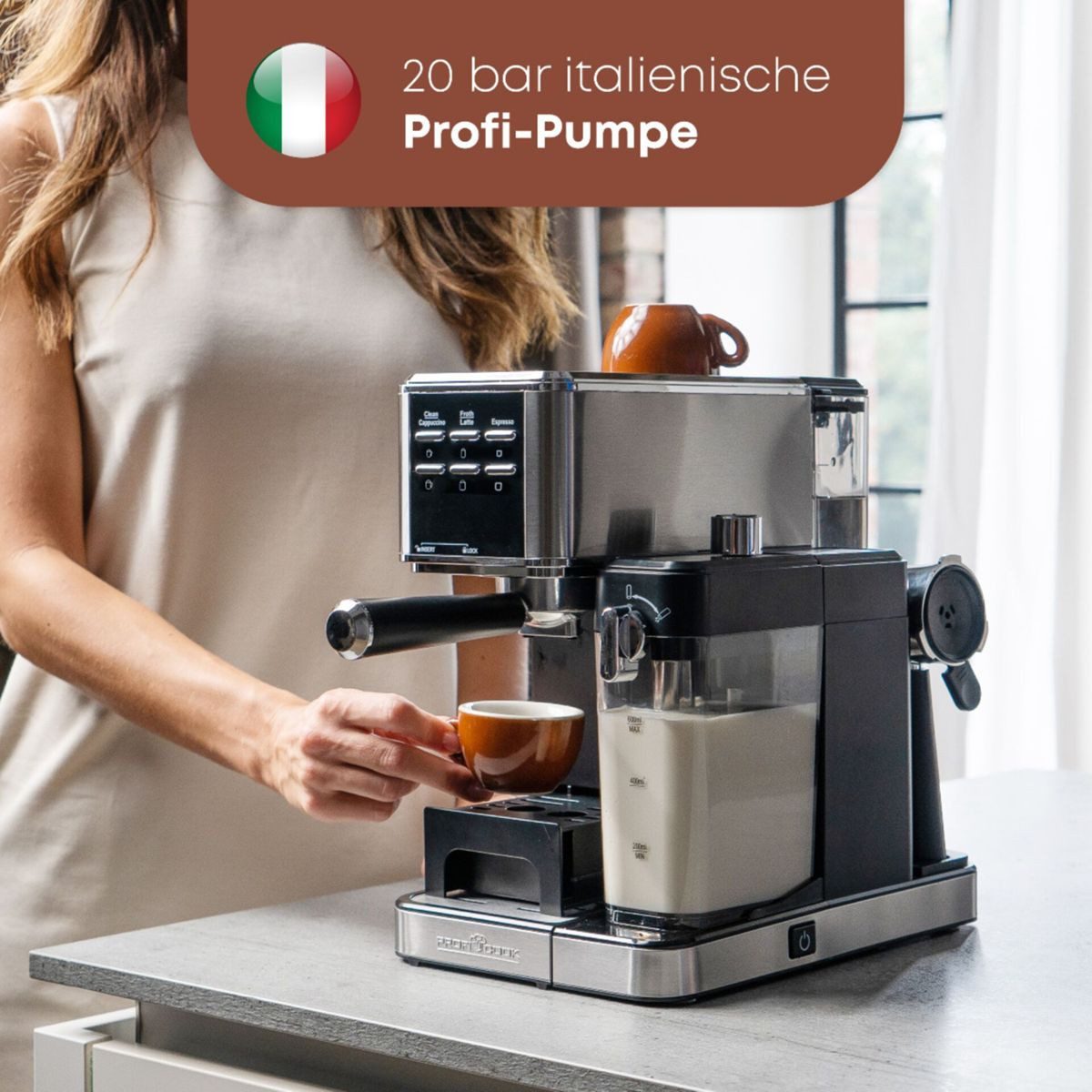 ProfiCook Siebträgermaschine Proficook PC-ES-KA 1266 Siebträger und Kapsel