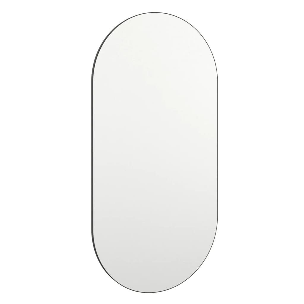 Oval Spiegel vidaXL LED-Leuchten Glas Silber mit (1-St) 40x20 cm Spiegel