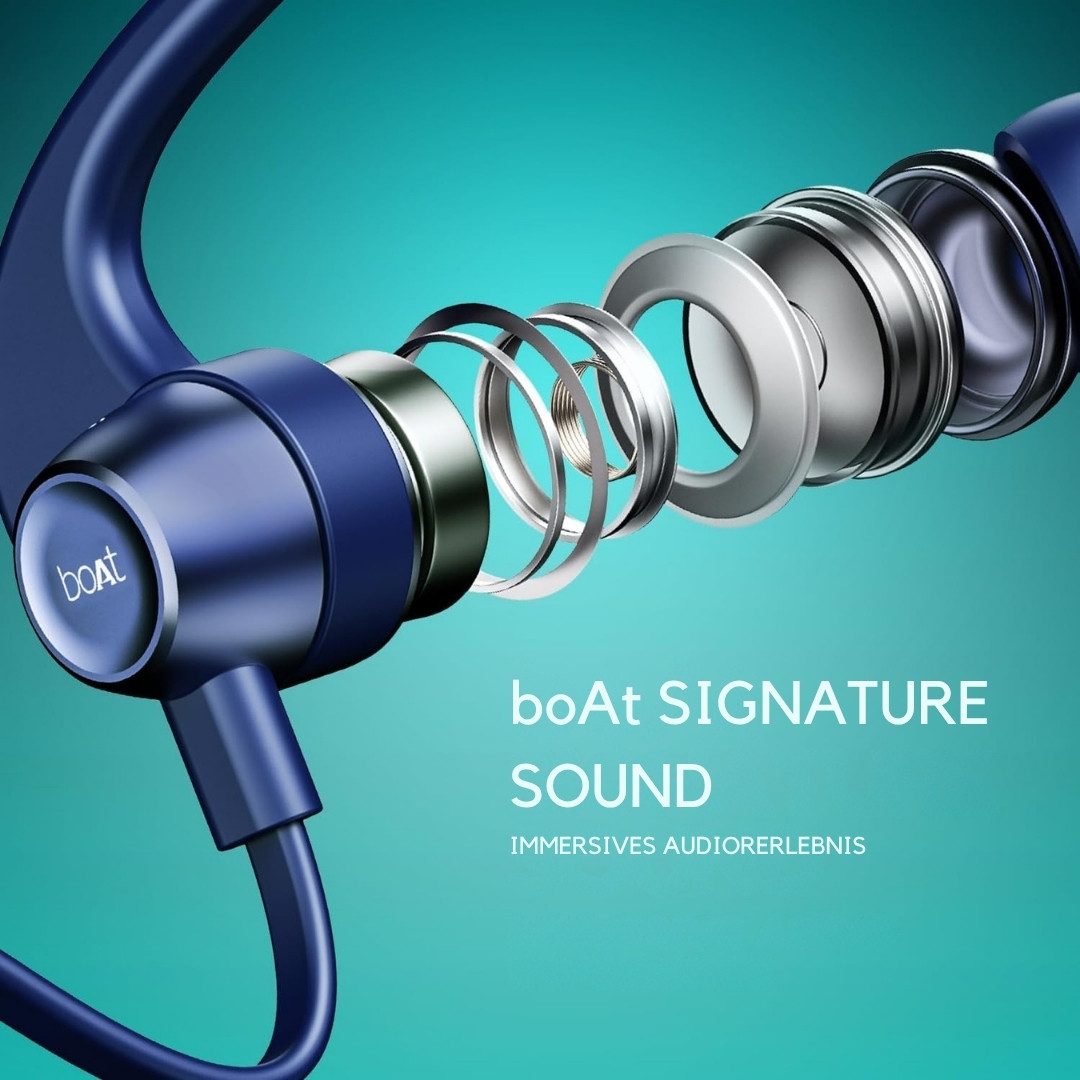boAt Rockerz 255 Pro+ Bluetooth Nackenbügel In-Ear Ohrhörer Bluetooth-Kopfhörer (Bluetooth, IPX7 wasserdicht, Schnellladen, Dual-Pairing, Magnet)