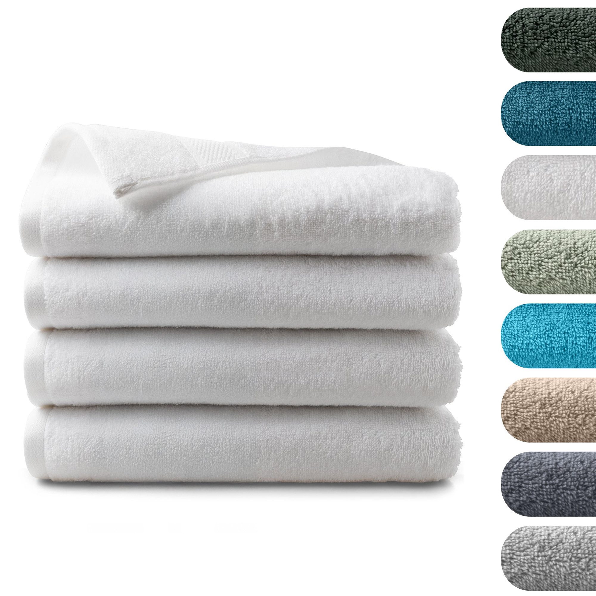 BARBONS Badetücher Duschtücher Set, Handtücher 4-tlg 70x140cm Badetuch, Handtuch, (4-St), Walkfrottee, 100% Baumwolle, saugstark, weich