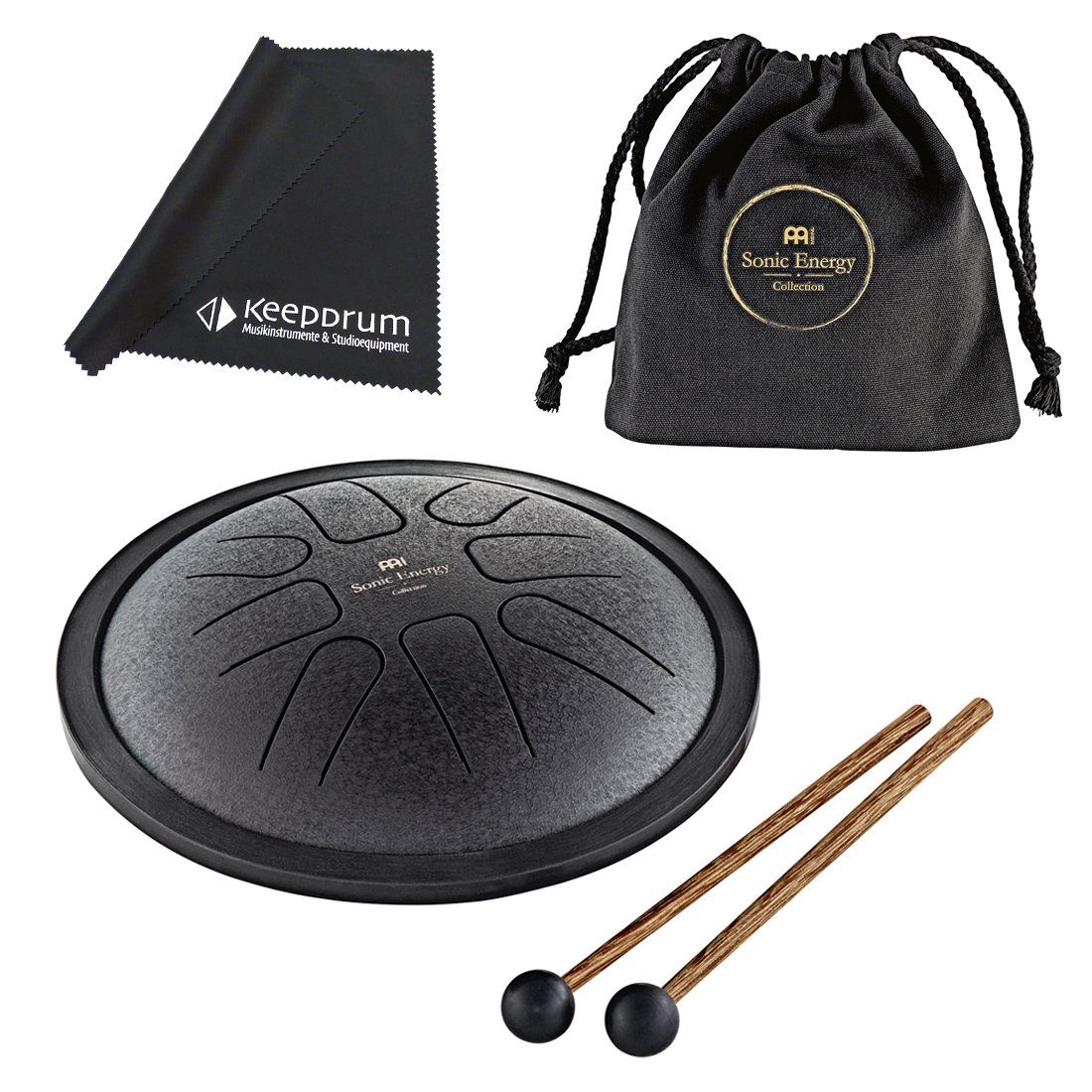 Steel Tongue Drum Meinl Sonic Energy SSTD1BK Small Tongue Drum mitTuch