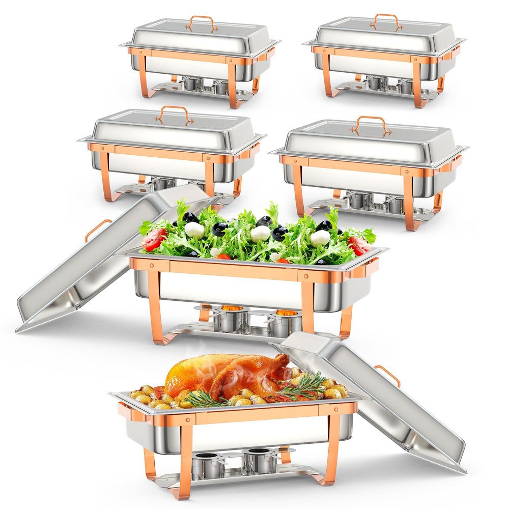 GarveeMore Speisenwärmer Chafing Geschirr Buffet Set Edelstahl Chafing Geschirr