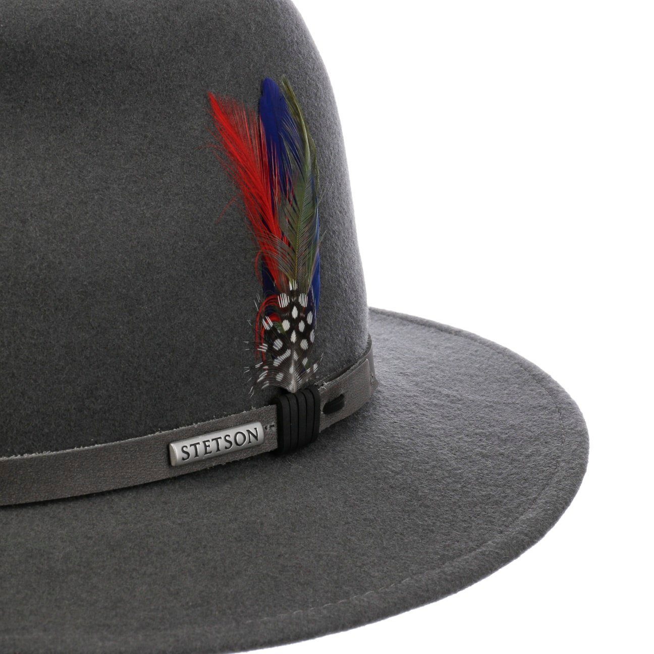 EU Made in the Stetson (1-St) Filzhut Travellerhut Lederband, mit