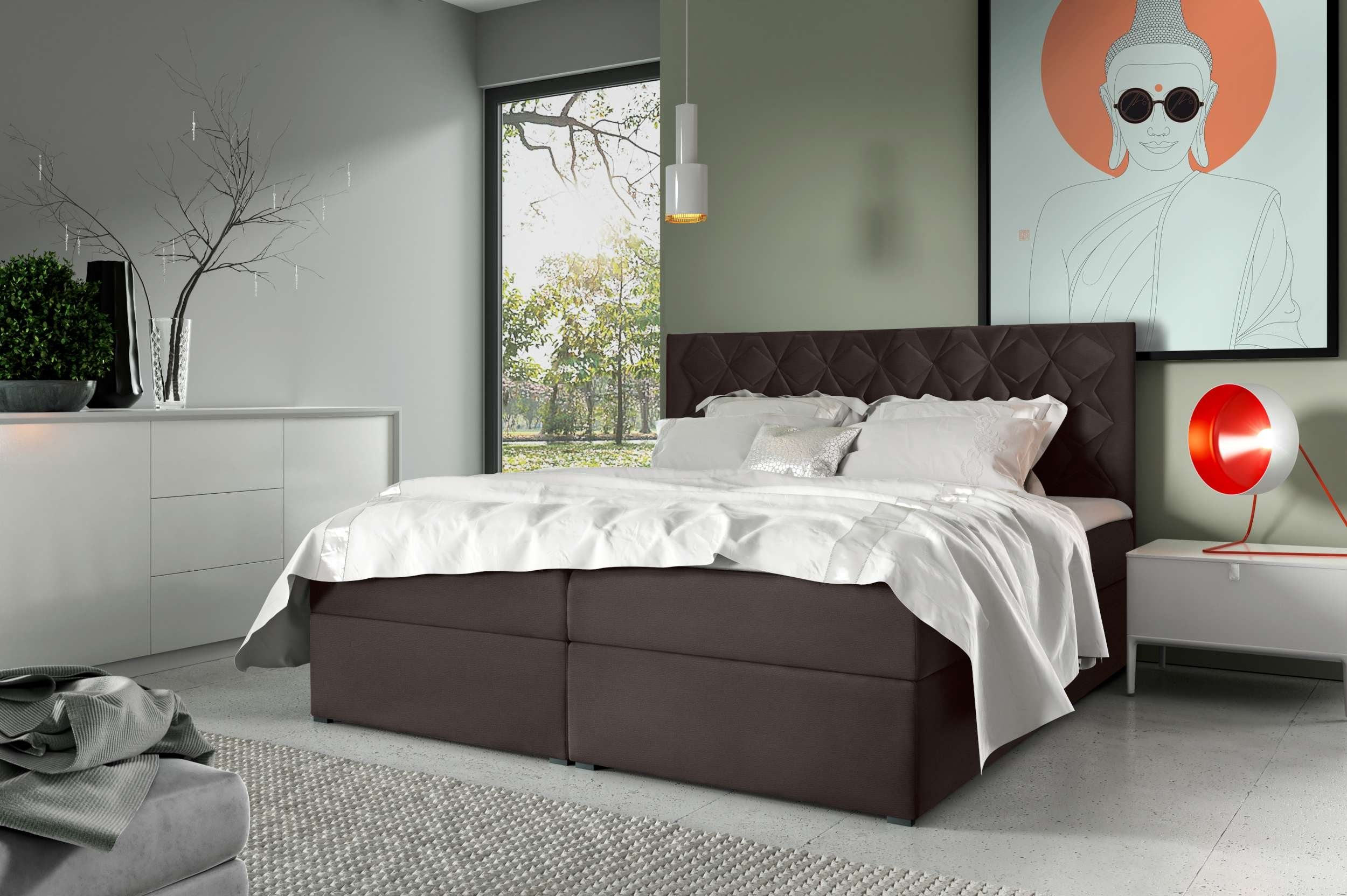 99rooms Boxspringbett Tiziano (Schlafzimmerbett, Bett), mit Bonellfederkern Matratze, Topper, Bettkasten, Kopfteil gepolstert
