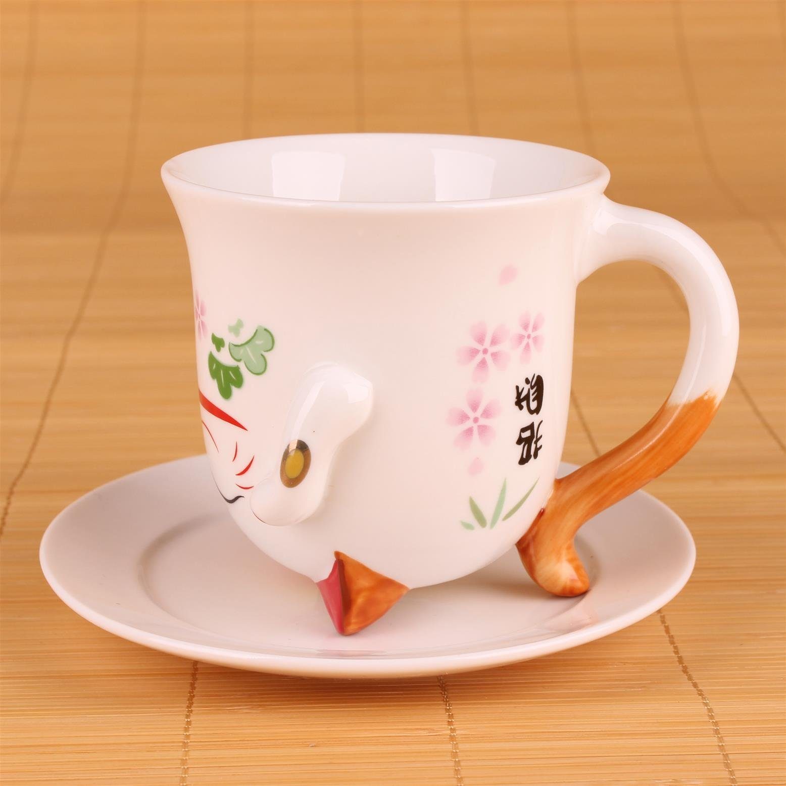 Goodwei Dekofigur Kaffeetasse "Maneki-Neko" -Tasse im Design der japanischen Glückskatze (1 St), Handbemalt – Bild 3 von 4