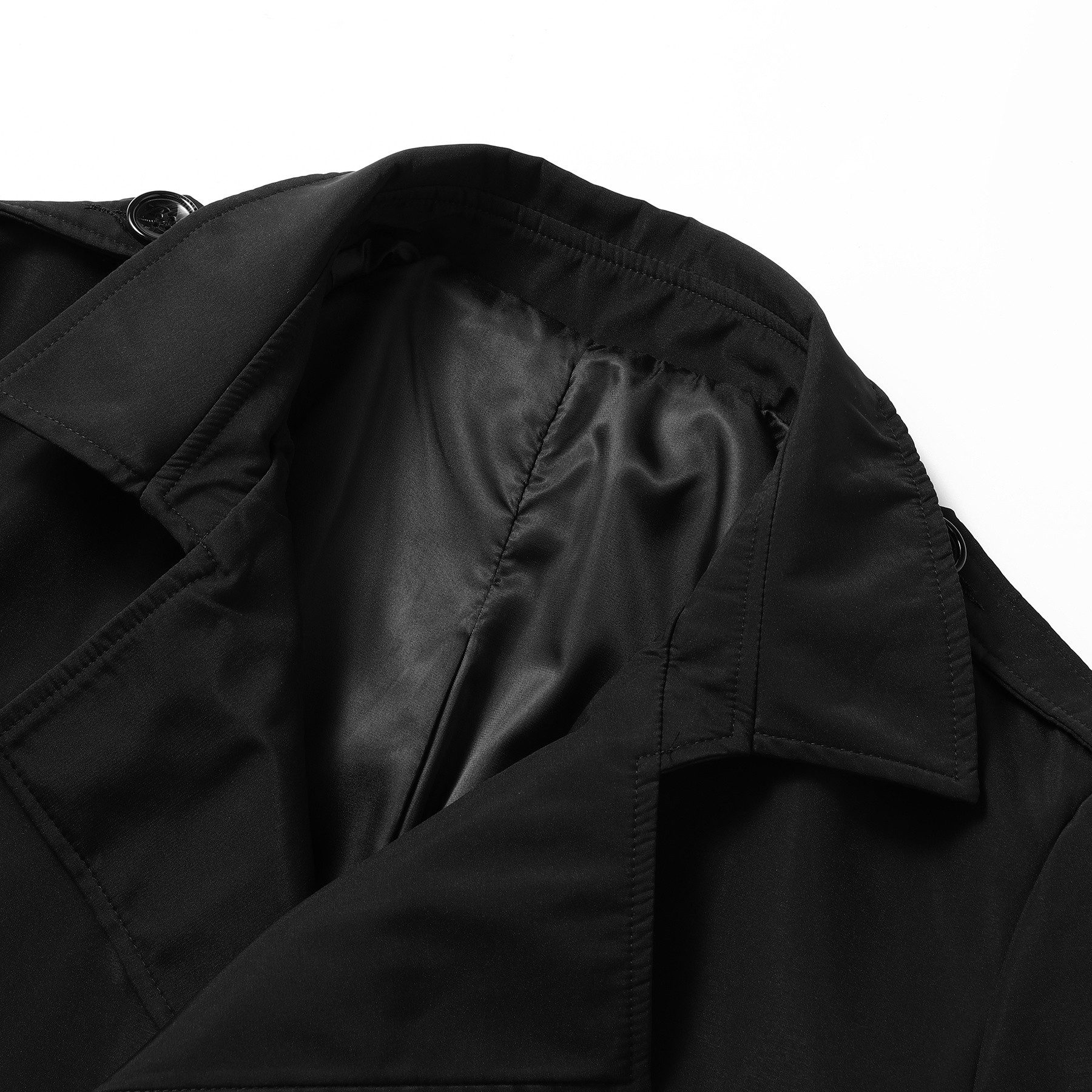 Allthemen Trenchcoat zweireihig Herren eleganter Kurzmantel Mittellange Herbstjacke
