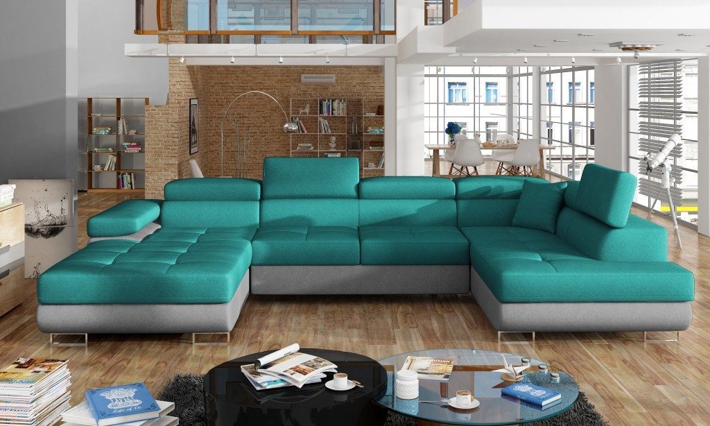 Xlmoebel Wohnlandschaft Moderne U-Form Couch Garnitur Design Ecksofa Stoff, 3 Teile, Made in Europa