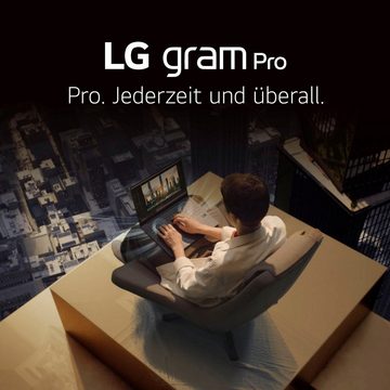 LG Gram Pro 16 Ultralight Laptop, IPS-Display, 32GB RAM, Windows 11 Home, Business-Notebook (40,6 cm/16 Zoll, Intel Core Ultra 7 155H, ARC, 2000 GB SSD, 16Z90SP-G.AD7BG, 2024)